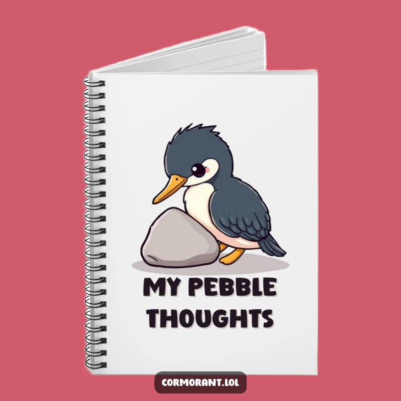 Funny Kawaii Cormorant Notebook, Journal Bird Art, Perfect Gift