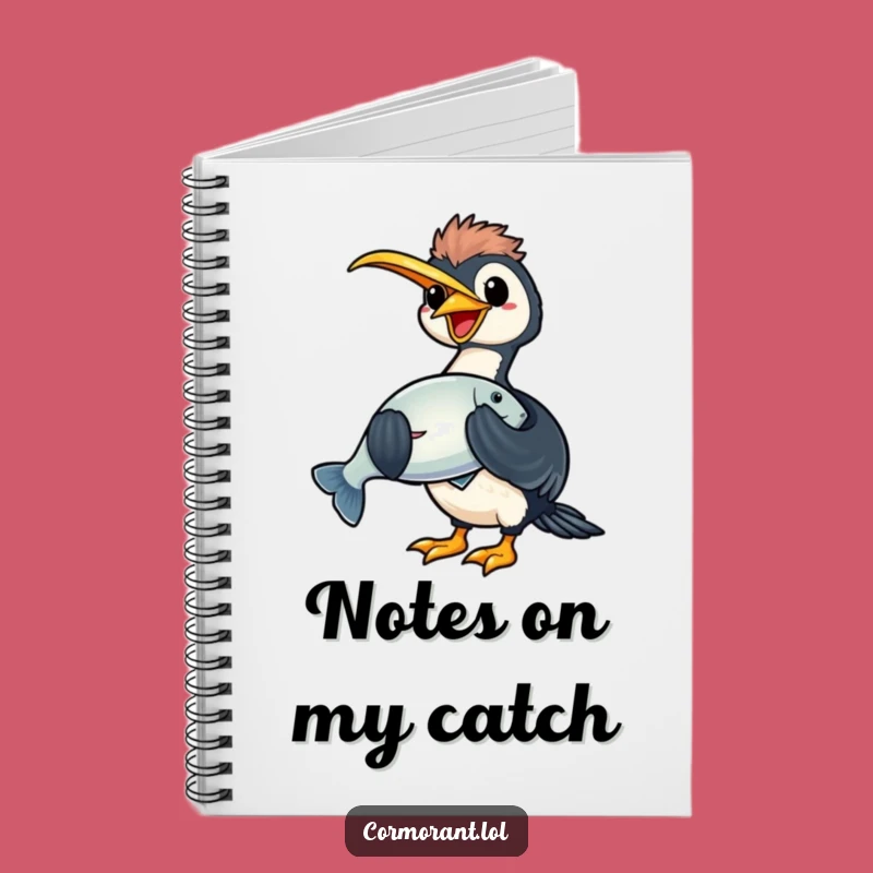 Funny Kawaii Cormorant Notebook: Jot Down Your Best Catches!