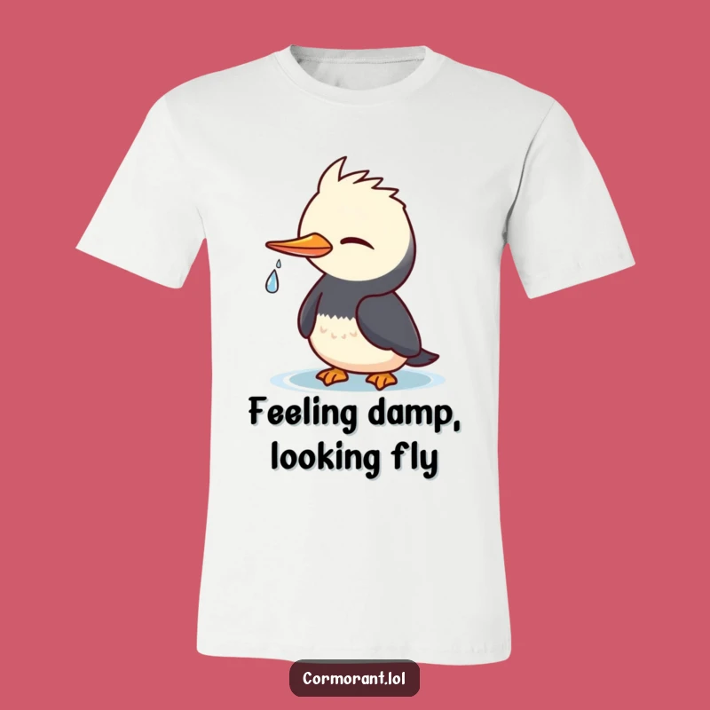 Funny Cormorant Wink T-Shirt: Kawaii Bird Cheeky Design, Amazing Funny Gift for Bird Enthusiasts