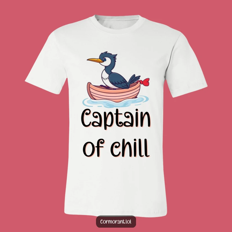 Funny Cormorant Adventure T-Shirt: Whimsical Boat Ride Fun
