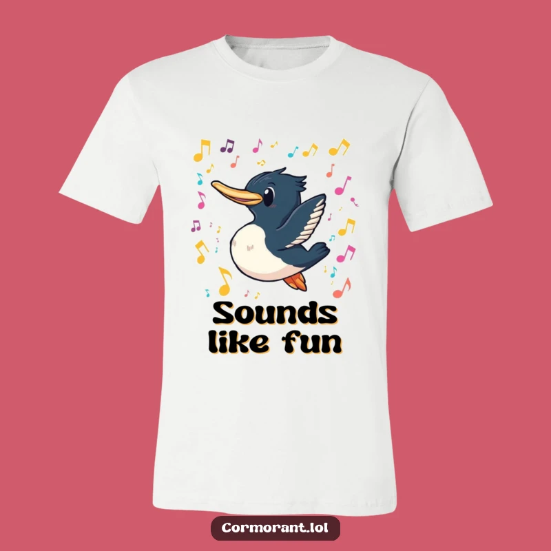 Funny Cormorant Music Dive T-Shirt: Hilarious Tee for Harmonious Bird Lovers