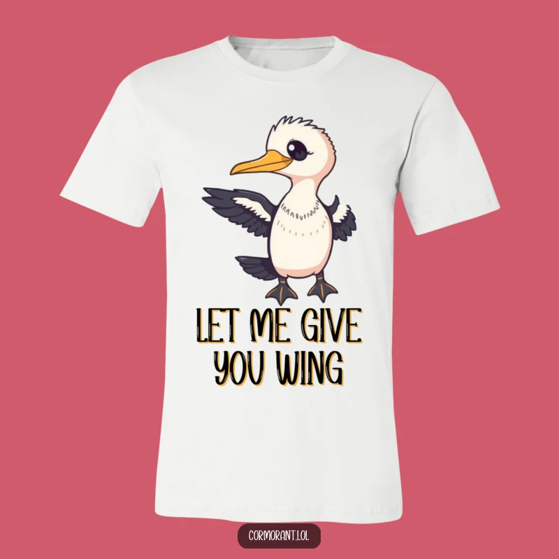 Funny Cormorant Wing T-Shirt: Friendly Gesture, Bird Lover Gift