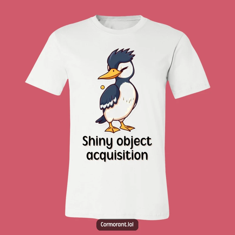 Funny Cormorant Wink Tee - Shrewd Bird Shiny Object Humor Shirt Gift
