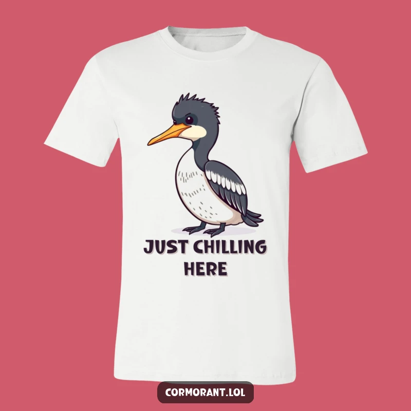 Funny Relaxed Cormorant Sun Soak T-Shirt: Hilarious Bird Watching Tee for Chill Vibes