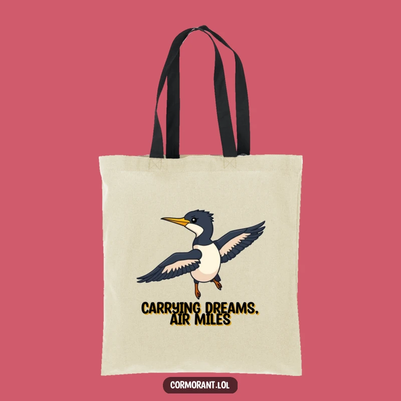 Funny Cormorant Tote Bag: Sleek Silhouette Gliding, Perfect Bird Lover Gift