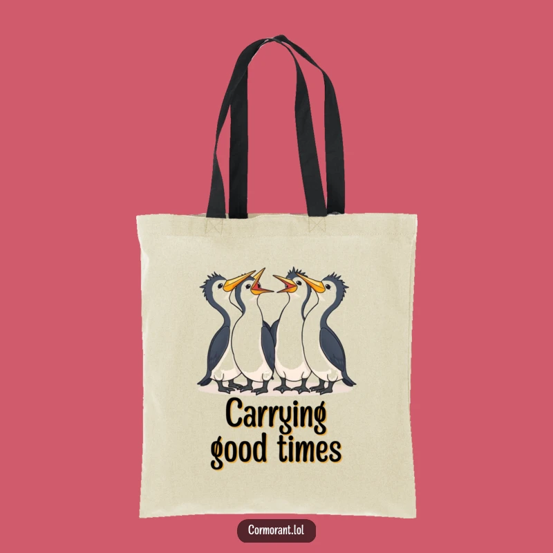 Funny Cormorant Laugh Tote Bag: Cute Kawaii Bird Bag, Perfect Humorous Gift!