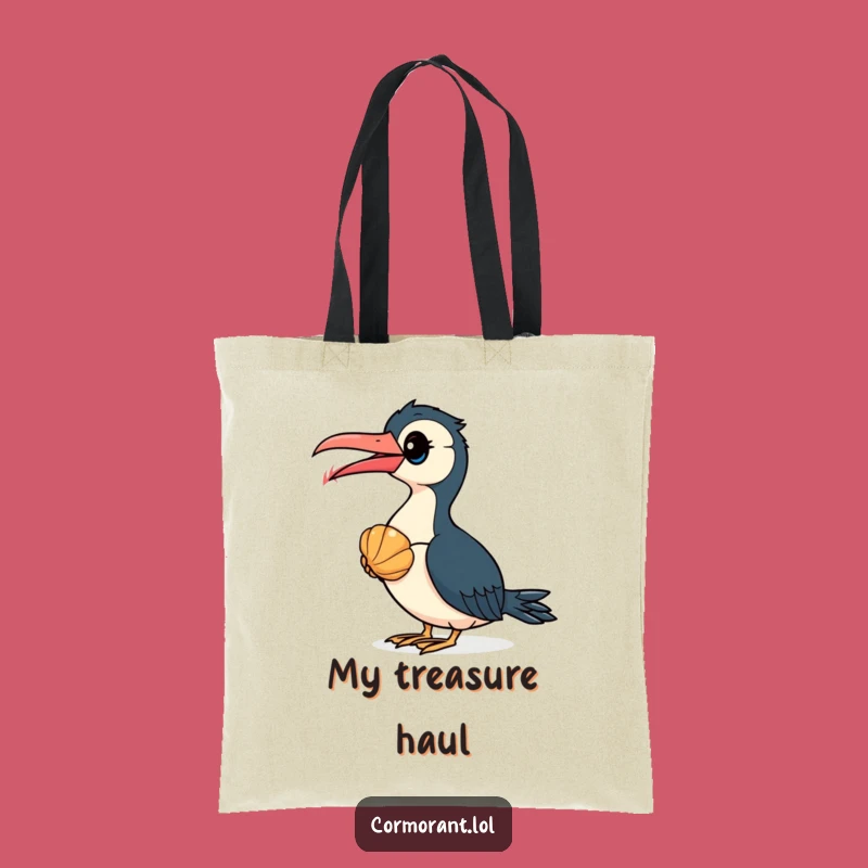 Funny Cormorant Seashell Tote Bag - Eco-Friendly Bird Lover Bag Gift