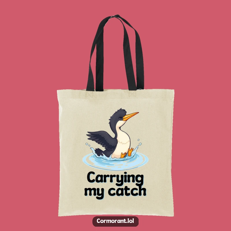 Funny Cormorant Splashing Tote - Hilarious Water Lover’s Bag Gift