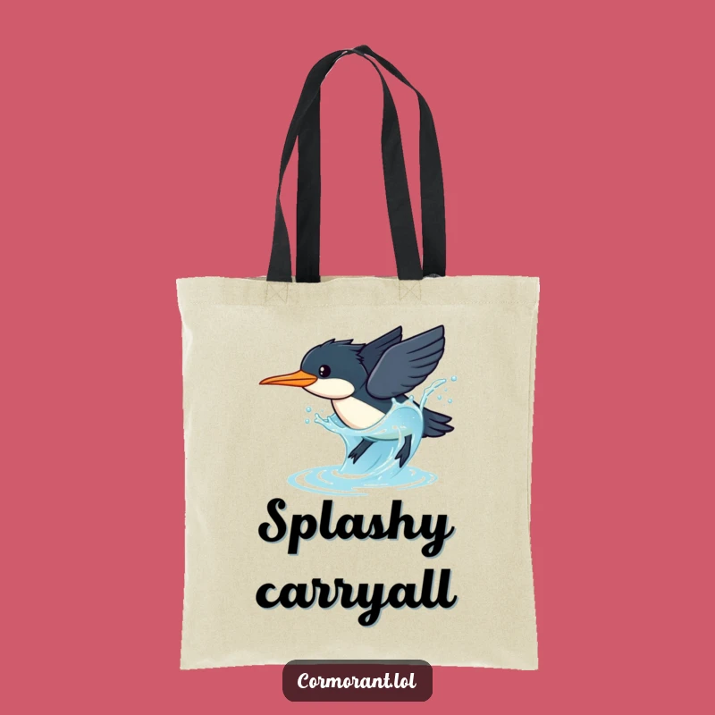 Funny Cormorant Tote Bag: Splashy Dive Humor, Perfect Cute Funny Gift