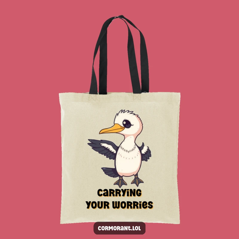 Funny Cormorant Welcome Tote: Friendly Wing Bag, Bird Lover Gift