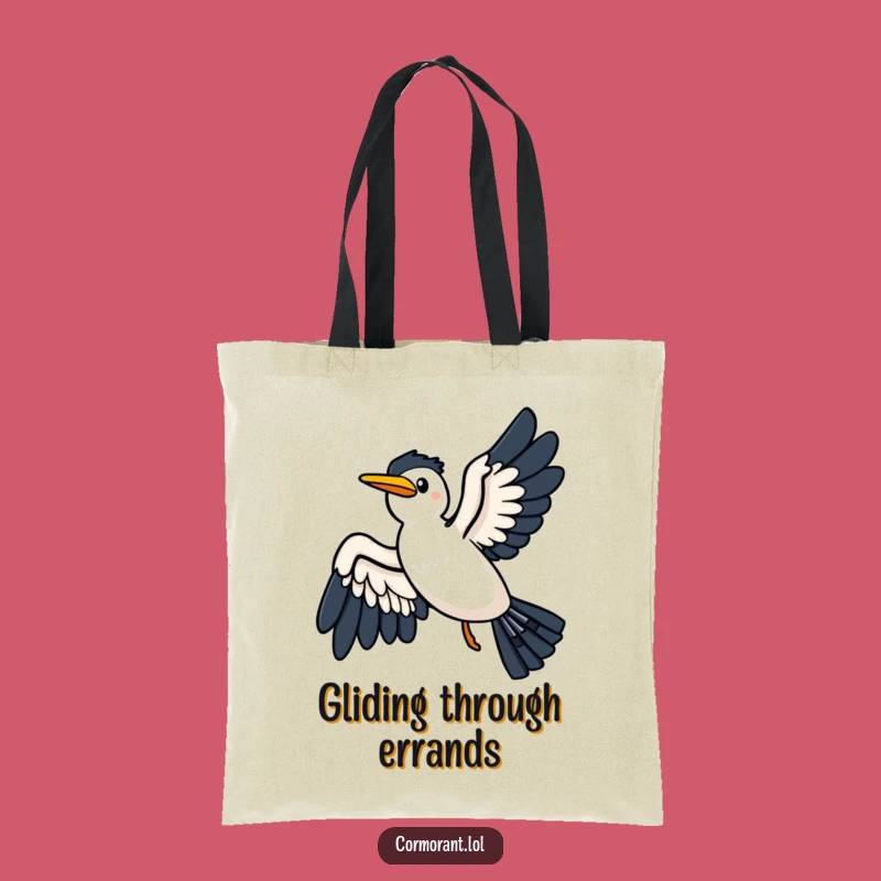 Funny Kawaii Cormorant Gliding Tote Bag: Carry Your Breeze