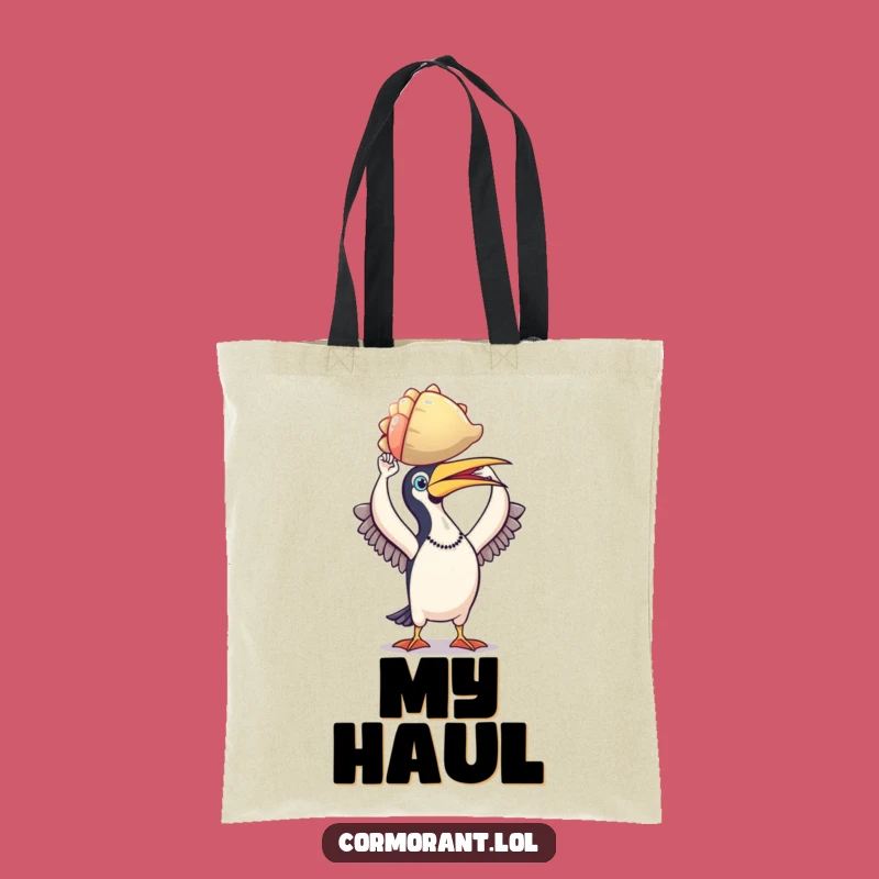 Funny Cormorant Shell Collector Tote Bag - Chic Beachy Bird Accessory